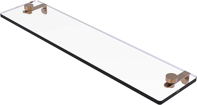 Allied Brass NS-1/22 22 Inch Vanity Beveled Edges Glass Shelf, Brushed Bronze