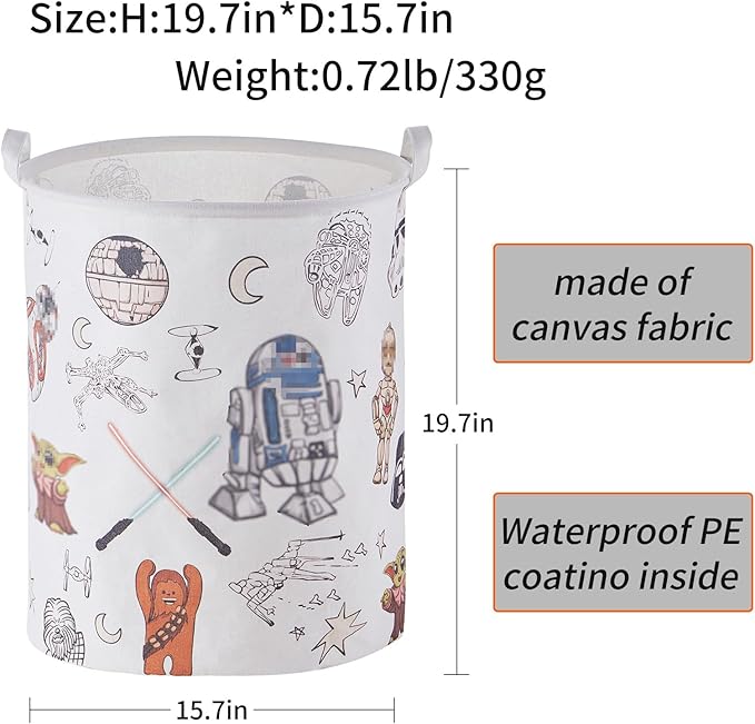 Room Nursery Decor,Baby Laundry Large Hamper Foldable With Waterproof Pe Coating,Dirty Clothes Basket Featuring The Child,Bedroom,Bathroom Set,Toy Bin,Kids Birthday Gifts,White (round)