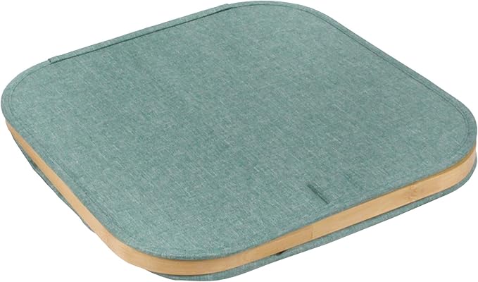 Foldable Bamboo Laundry Hamper with Lid - Decor Essentials for Any Room - Medium - Square - Green