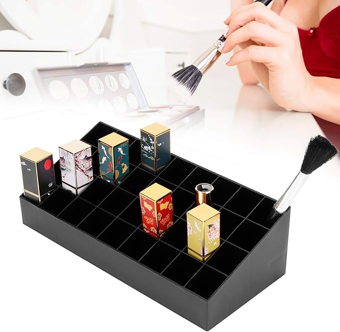 Lipstick Holder Organizer, 36 Grids Lipstick Makeup Organizer Lipstick Case Display Stand Makeup Organizer Storage Box(Black)