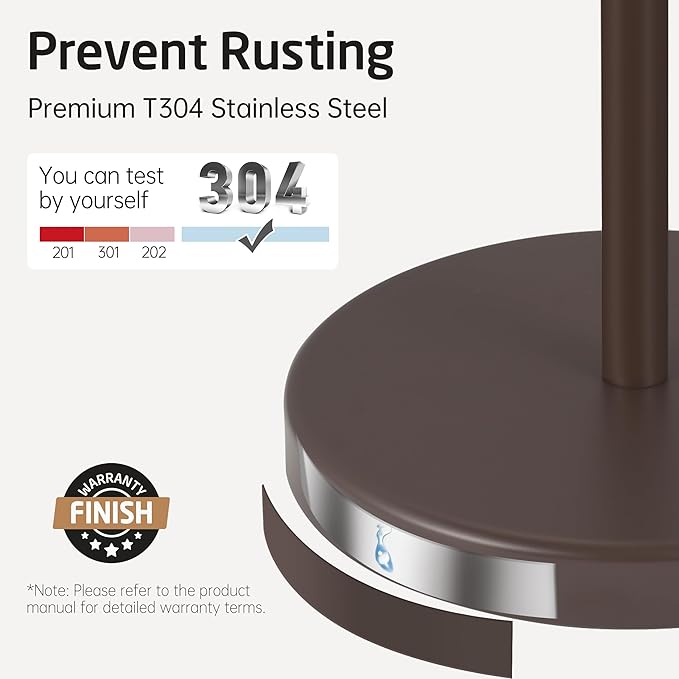 KES Bronze Toilet Paper Holder Stand, Toilet Roll Holder Free Standing with Heavy Base, 18/8 Stainless Steel, BPH283S1-BB