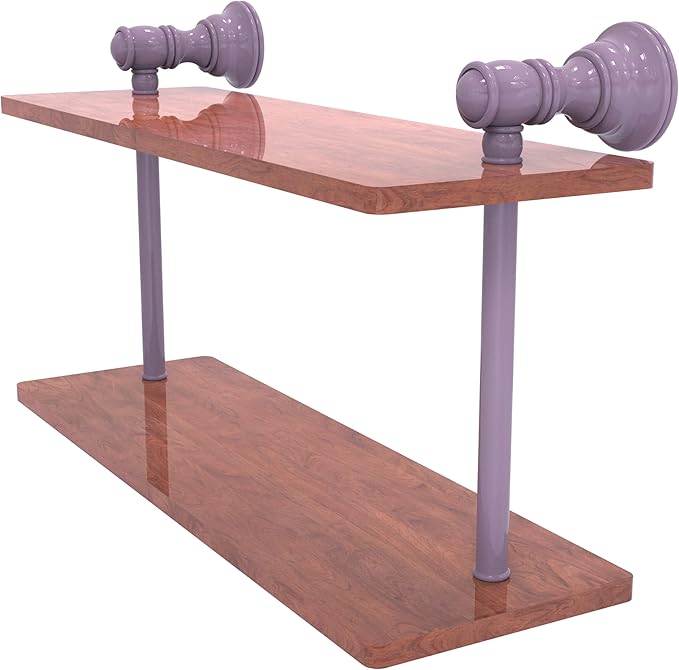 Allied Brass CL-2-16-IRW-LVN Carolina Collection 16 Inch Two Tiered Wood Shelf, Lavender