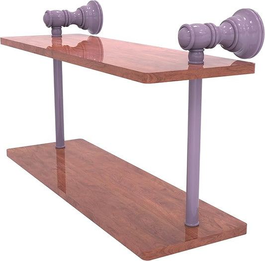 Allied Brass CL-2-16-IRW-LVN Carolina Collection 16 Inch Two Tiered Wood Shelf, Lavender