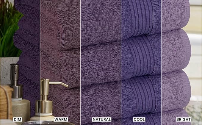 Utopia Towels Luxurious Bath Towels Set, 27 x 54 Inches 100% Ring Spun Cotton, 4 Pack Plum