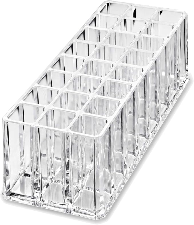 BY ALEGORY Acrylic Eye Mascara Organizer Makeup Storage Organization Refillablle Container Beauty Display Case 24 Space to Organize Tall Eye Lash Mascara (2)