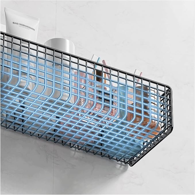Bathroom Storage Rack A Wall Mounted Storage Rack That Does Not Require Holes to be Punched in The Wall for The Toilet Washstand Bathroom Shelf(Black,Large)