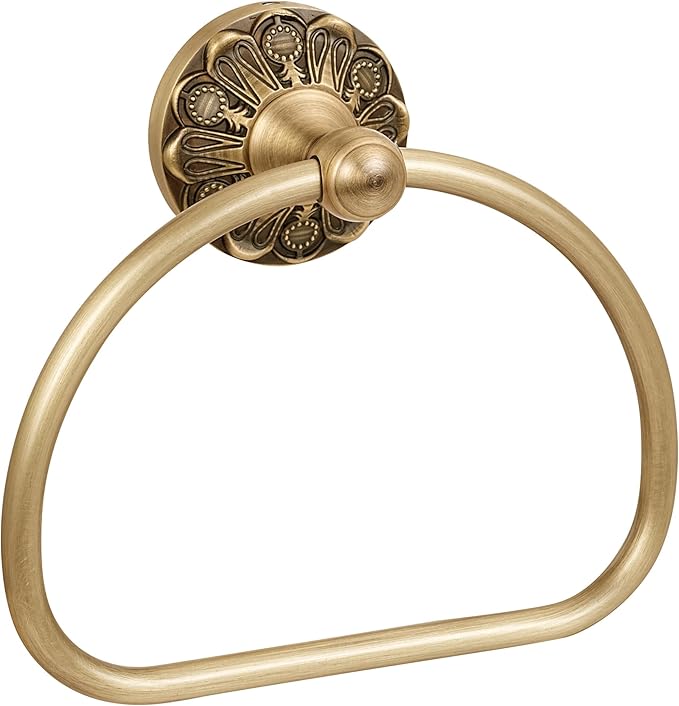 Brass Towel Holder Ring, Antique Brass Bathroom Hand Towel Ring, Vintage Wall Mounted Towel Rack Hanger Home Half Round Bathroom Hardware Accessory