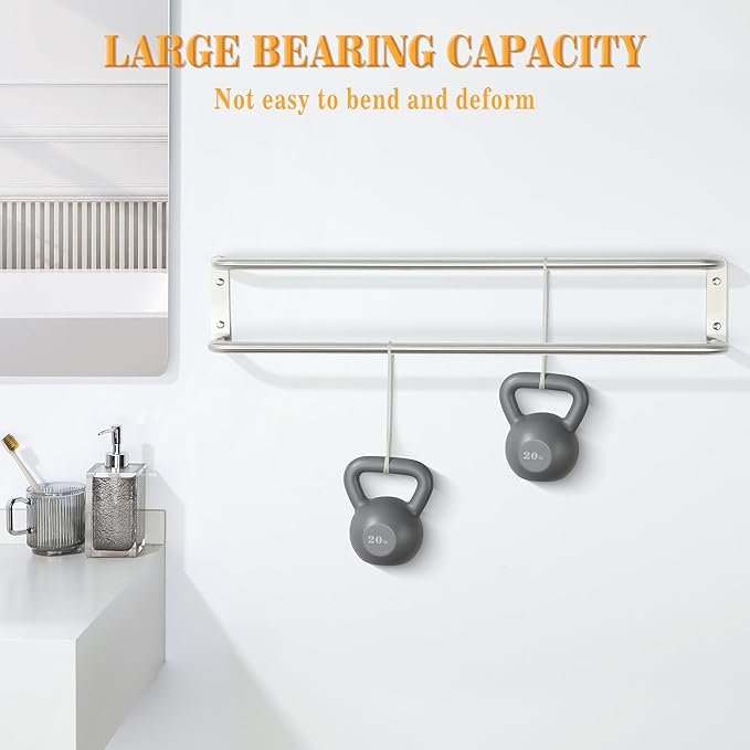 Alise Double Towel Bar,32 Inch Towel Racks for Bathroom, SUS304 Stainless Steel Towel Bar for Bathroom Wall,Quick Drying Bathroom Towel Holder,Long Bath Towel Hanger,Brushed Nickel