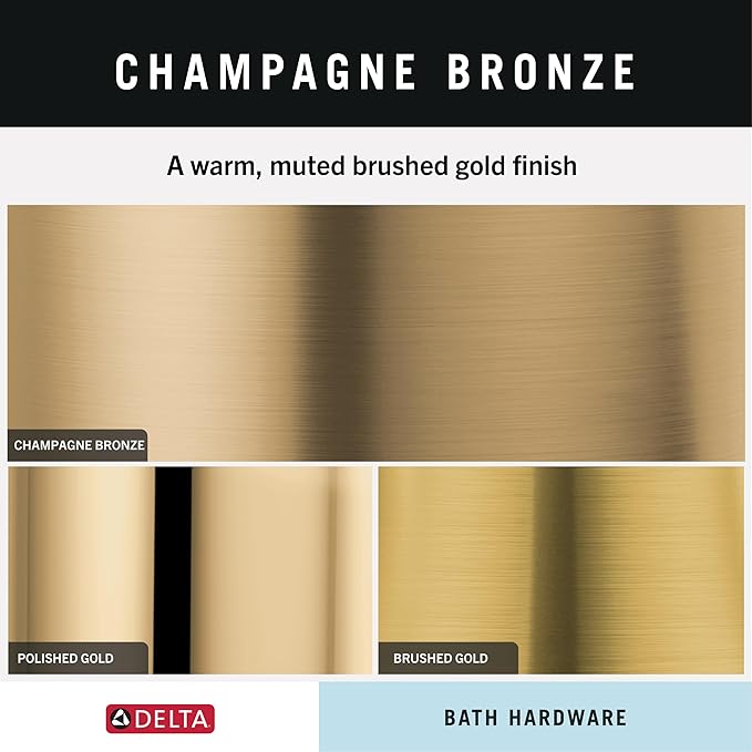 Delta Dryden (1-Pack) Hand Towel Holder Champagne Bronze Towel Racks for Bathroom Wall Square Towel Ring Holder for Bath Towel Hanger for Kitchen, Bathroom Accessories 75146-CZ