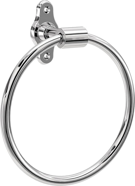 Franklin Brass Calloway (1-Pack) Hand Towel Holder Polished Chrome Towel Racks for Bathroom Wall Round Towel Ring Holder for Bath Towel Hanger for Kitchen, Bathroom Accessories CLWY46-PC