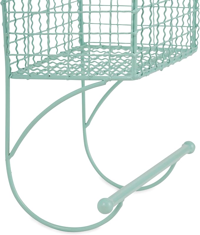 DII Rustic Farmhouse Bathroom Décor, Metal Storage, Small Towel Bar, Aqua