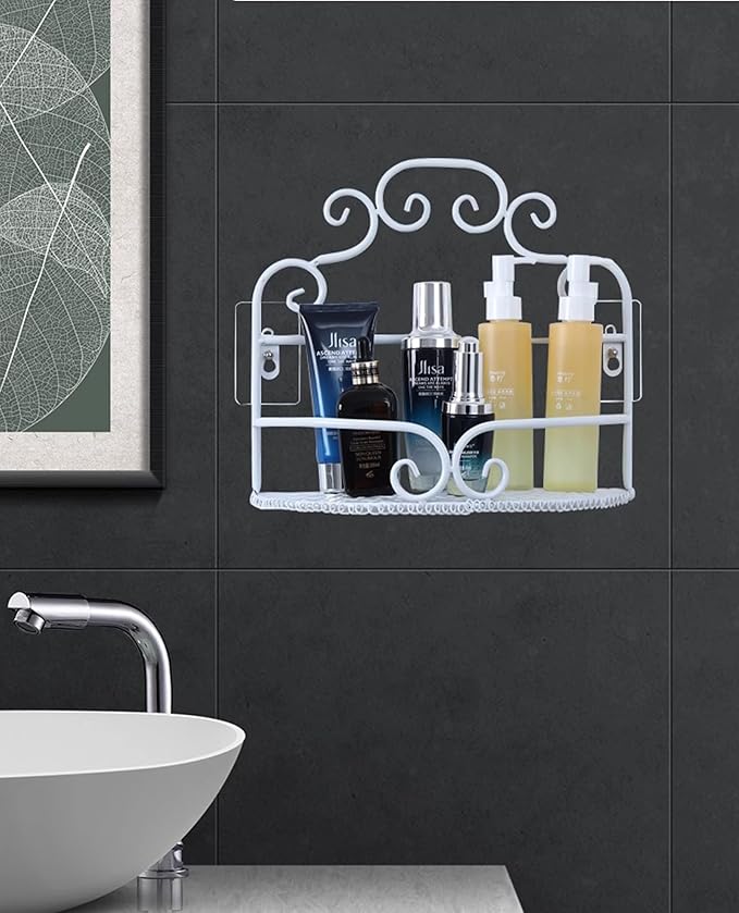Wall Mount Shelves Bathroom Iron Black Wall Mounted Shelf Rustic Floating Shelf for Living Room Bedroom Kitchen Storage Shelves (Black)