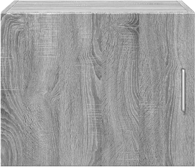 Wall Mounted Cabinet, Grey Sonoma Engineered Wood Storage Organizer, Reversible Door, Modern Wall Shelf for Living Room Bedroom Bathroom, 19.7 x 16.7 x 15.7 Inches