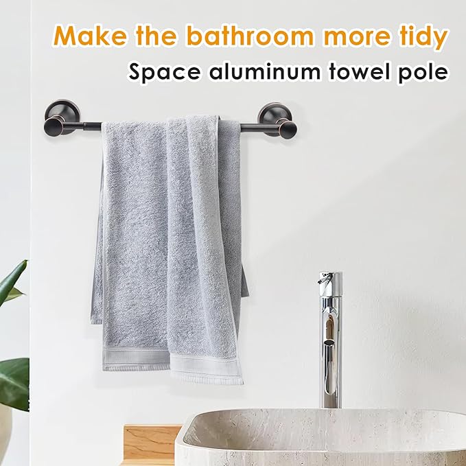 Adjustable Bronze 15 to 26Inch Bath Towel Bar Rack for Bathroom Towel Holder, Wall Mounted Rod Hanger Bathroom Hardware Accessories Hotel Style, Stainless Steel, Oil Rubbed Bronze