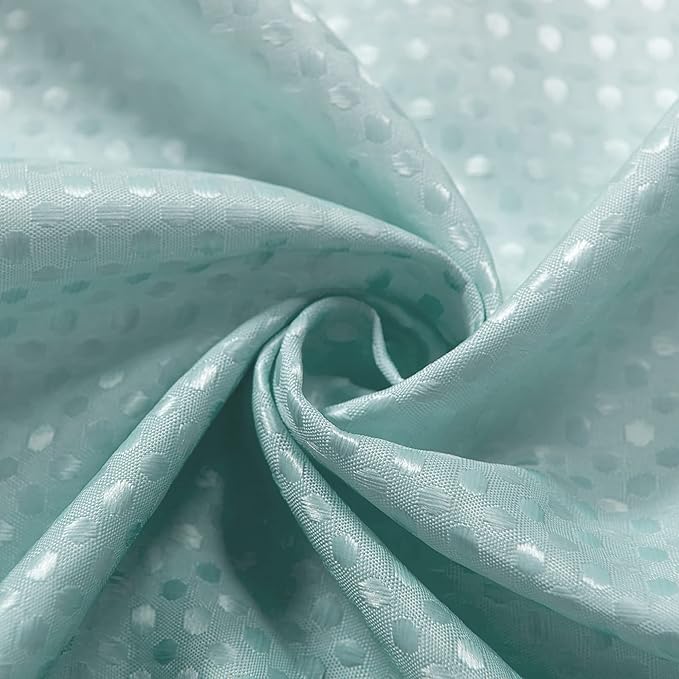 Mrs.Naturall Beach Shower Curtain for The Bathroom Waffle Weave Microfiber Fabric Ombre Ocean Shower Curtain for Coastal Bath Decor,Sea Aqua Green,36x72 Inch