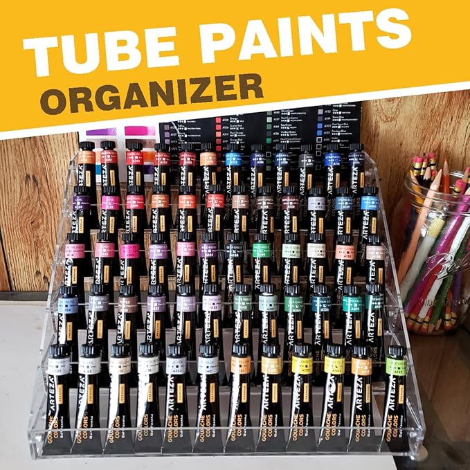 Nail Polish Organizer 72 Bottles of 6 Layers Paint Storage and Organizer Acrylic Holder Display Rack for Tattoo Alcohol Ink Essential Oils, Fit 1 or 2oz Bottles., 12.4*9.7*7.08 inch, Clear