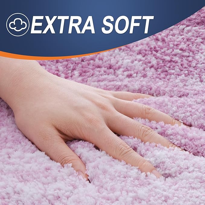 OLANLY Bathroom Runner Rugs 47x17, Extra Soft Absorbent Microfiber Bath Rugs, Rubber Backing, Quick Dry, Washable Bath Mats for Bathroom Floor, Tub and Shower, Home Decor Accessories, Pinkish-Purple