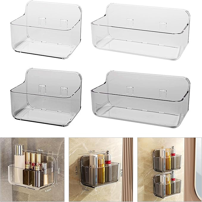 Wall Mounted Storage Organizers Wall Mounted Storage Shelf Adhesive Organizers Holder for Various Flat Surfaces Bathroom Shelf