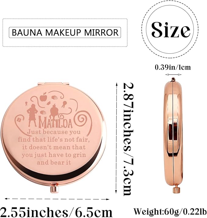 BAUNA The Musical Gift The Musical Fan Gift The Theatre Pocket Mirror for Friend Family Drama Lover Gift (Just Because CMRG)