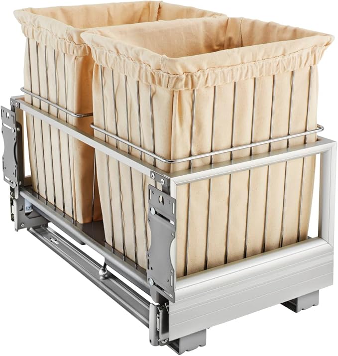 REV-A-SHELF Steel Wire Pullout Hamper for Vanity/Closet Applications w/Soft/Open Close