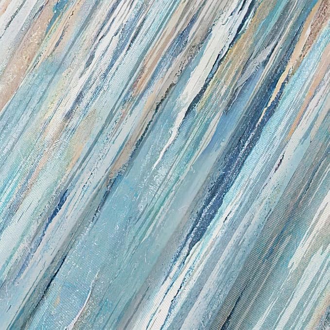 JAWO Abstract Shower Curtain Modern Shower Curtain Sets for Bathroom Gray Blue Aesthetic Stripe Pattern Contemporary Minimalist Painting Polyester Bathtub Curtains