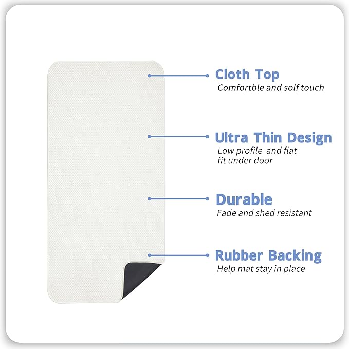Bath Mat,Ultra Thin Bathroom Runner Rugs,Large Bath Mats for Bathroom,Quick Dry,Non-Slip,Machine Washable,Low Pile,Bath Rug,Shower Outside,Sink,Home Decor Accessories.Cream,2'x5'（24x60inch）