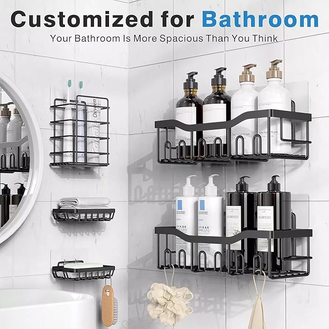 Caddy-Adhesive Bathroom Storage Organizer Wall Shelves Utility Rack Shelf Corner