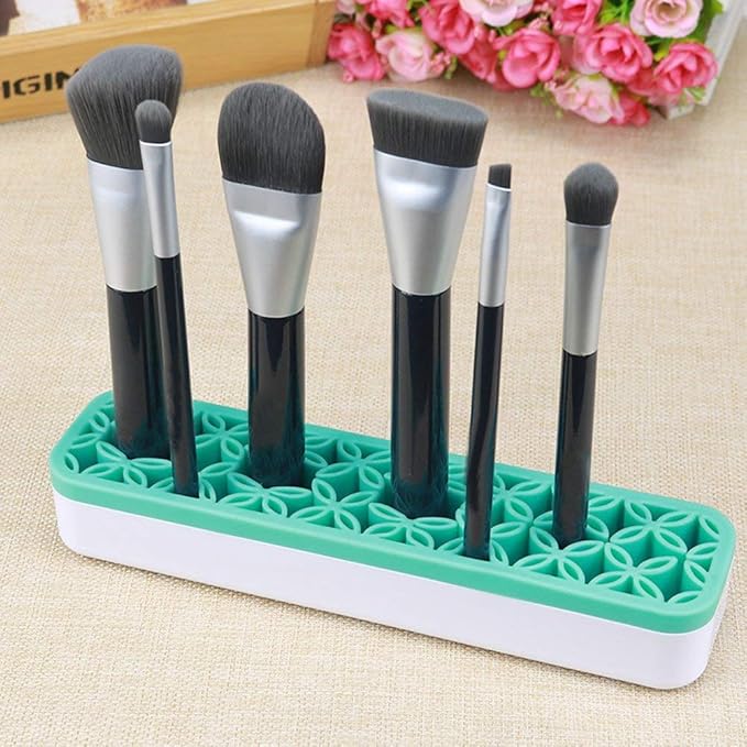 Silicone Makeup Brush Holder Beauty Tools Organizer Display Stand Cosmetic Storage Sewing and Quilting Notion Stash and Store ?€? (Black)