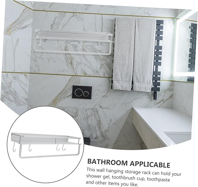 1set Multipurpose Wall-Mounted Storage Rack Hanging Shelf for Bathroom Kitchen and Household Organization Design for Easy Drying and Cleanliness