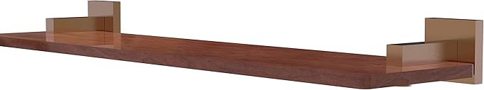 Allied Brass MT-1-22-IRW Montero Collection 22 Inch Solid IPE Ironwood Wood Shelf, Brushed Bronze