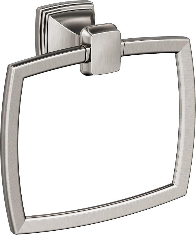 Amerock BH36032G10 | Brushed Nickel Towel Ring | 6-13/16 in (173 mm) Length Towel Holder | Revitalize | Hand Towel Holder for Bathroom Wall | Small Kitchen Towel Holder | Bath Accessories