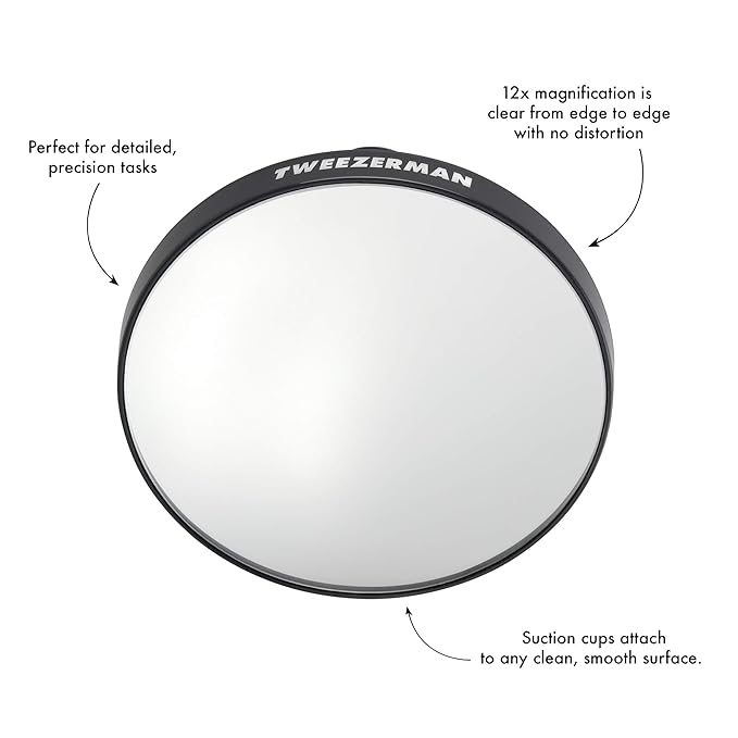 Tweezerman Tweezermate 12x's Magnification Mirror, Black