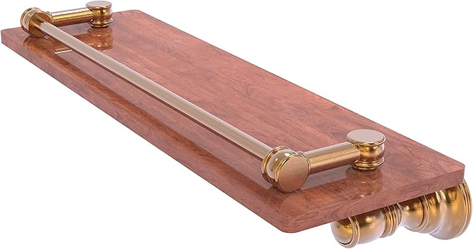 Allied Brass CL-1-16-GAL-IRW Carolina Collection 16 Inch Gallery Rail Wood Shelf, Brushed Bronze