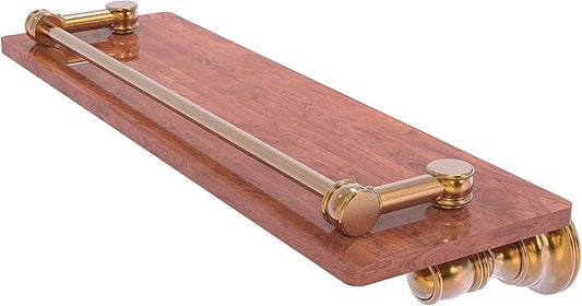 Allied Brass CL-1-16-GAL-IRW Carolina Collection 16 Inch Gallery Rail Wood Shelf, Brushed Bronze