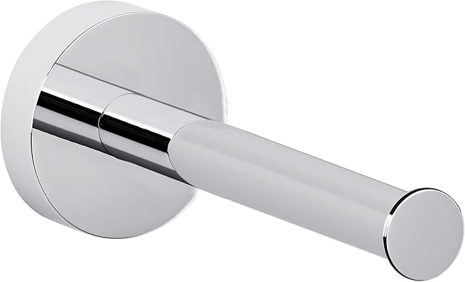 tesa Smooz No Drill, Wall Mounted Spare Bathroom Toilet Roll Holder, Chrome-plated Metal, Removable Adhesive Glue Technology