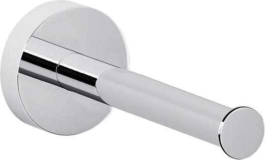 tesa Smooz No Drill, Wall Mounted Spare Bathroom Toilet Roll Holder, Chrome-plated Metal, Removable Adhesive Glue Technology