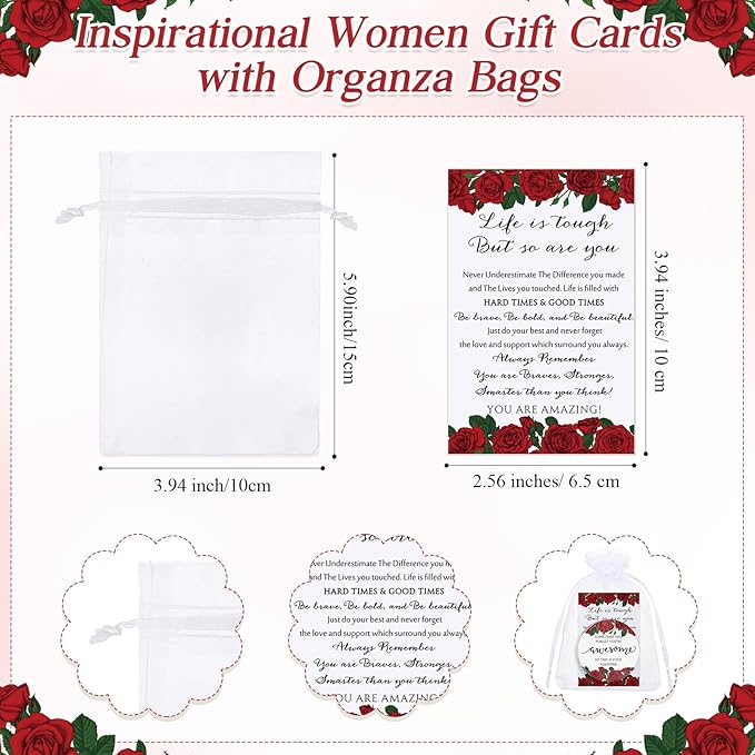 25 Set Mother's Day Inspirational Compact Mirror Religious Bulk Gift for Women Christian Mini Makeup Pocket Mirror Administrative Professional Gift with Card for Volunteer Employee Teacher (Rose)