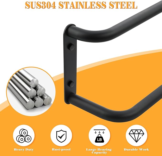 Alise Double Towel Bar,16 Inch Towel Racks for Bathroom, SUS304 Stainless Steel Towel Bar for Bathroom Wall,Quick Drying Bathroom Towel Holder Bath Towel Hanger,Matte Black
