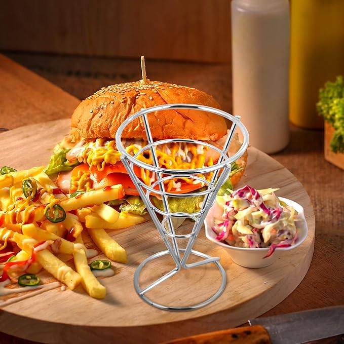Glass Shelf for Bathroom ，Glass Aluminum，French Fries Stand Pot Potato Chip Holder Display Basket Kitchen