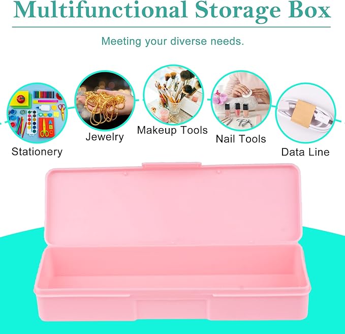 Lokyango 4-Piece Plastic Storage Box for Nail Tools - Multicolor Manicure & Pedicure Supply Organizer