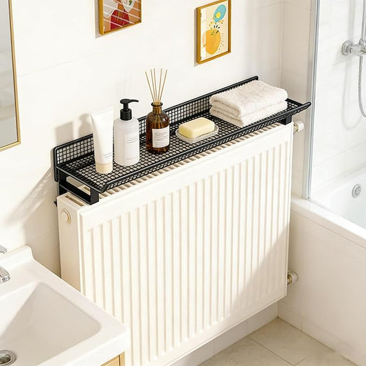 Radiator Shelf No-Punch Installation Storage Space with Side Rails for Office, Hallway, Living Room, Kitchen, Bedroom, Bathroom(A,19.69 in/50cm)