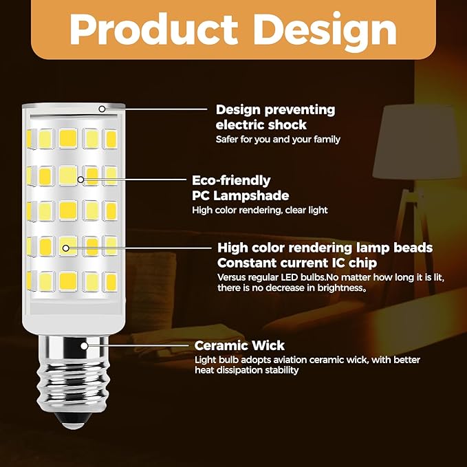 Replacement Bulbs 20W for Conair & Jerdon Makeup Mirrors - 10x Double Sided Illuminated Mirror LED Bulbs (2Pack, Three-Color Changing)