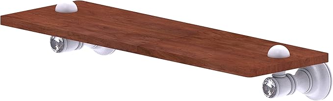 Allied Brass CC-1-16-IRW Carolina Crystal Collection 16 Inch Wood Shelf, Matte White