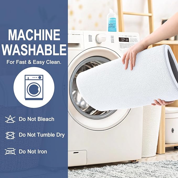 OLANLY Thick Memory Foam Bath Mat Rug 44x24, Extra Soft Absorbent Bathroom Rug, Quick Dry Bath Mats, Non-Slip, Machine Washable Carpet for Bathroom, Tub and Shower, Home Decor Accessories, White