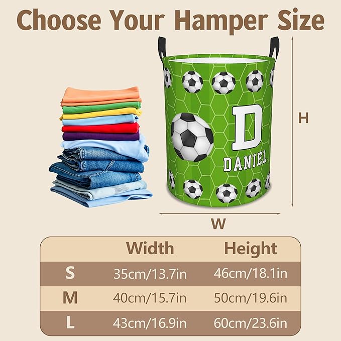 Custom Name Laundry Basket, Personalized Collapsible Laundry Hamper with Name for Bathroom Bedrooms, Customized Dirty Clothes Hamper Storage Basket Gifts for Kids Boys Girls Baby Men Women