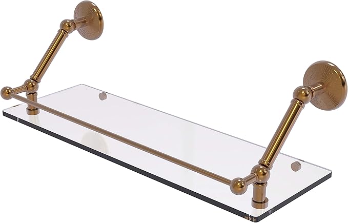 Allied Brass PMC-1-24-GAL Prestige Monte Carlo 24 Inch Floating Gallery Rail Glass Shelf, Brushed Bronze