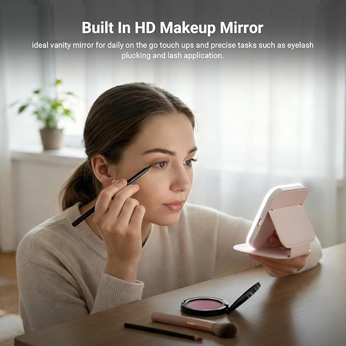 NEEWER Entry Level Version 9" Lighted Makeup Mirror with Touch LED Lights, Portable Foldable Travel Vanity Mirror, 1500mAh Rechargeable/3 CCT Modes/CRI90 for TikTok Beauty Bloggers Vloggers, N26