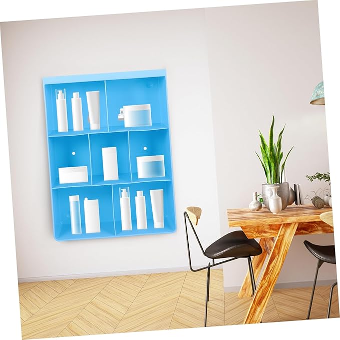 ORFOFE 1pc Wall-Mounted Storage Rack Adhesive Compartments Shelf for Bathroom Kitchen Living Room Material Nail Design for Cosmetics and Essentials