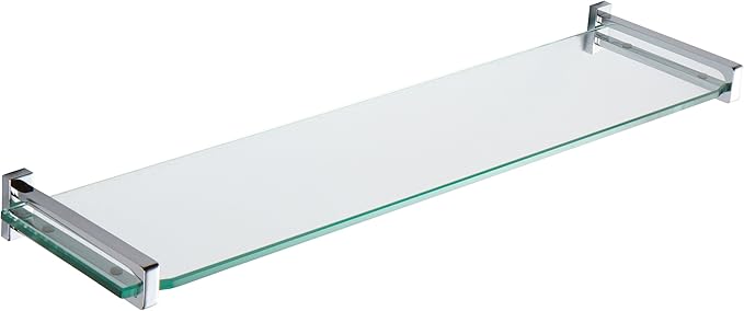 Ginger, 3018T-24/PC, 24" Tempered Glass Shelf from the Frame Collection, Polished Chrome