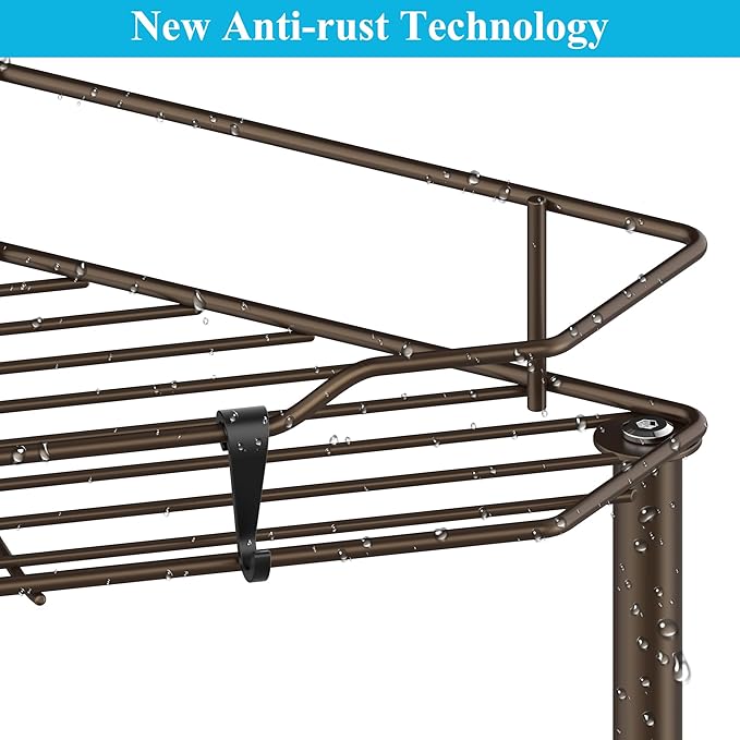 HuggieGems 4 Tier Floor Standing Corner Shower Caddy Organizer Shelf with Hooks, Bathroom Shelves Stand Rack, Bronze